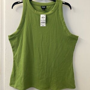 NWT INC women’s crewneck lime green tank top. Size XXL